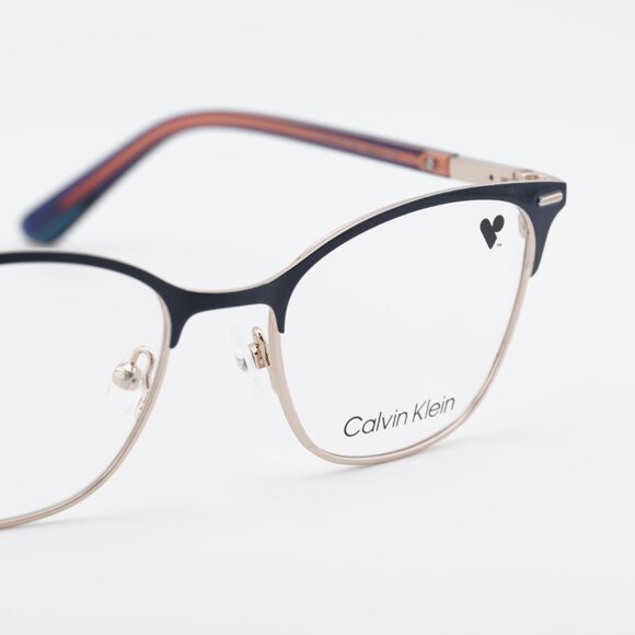 Calvin Klein CK21124 438 Eyeglasses Blue/Gold 49mm Cat Eye Frame